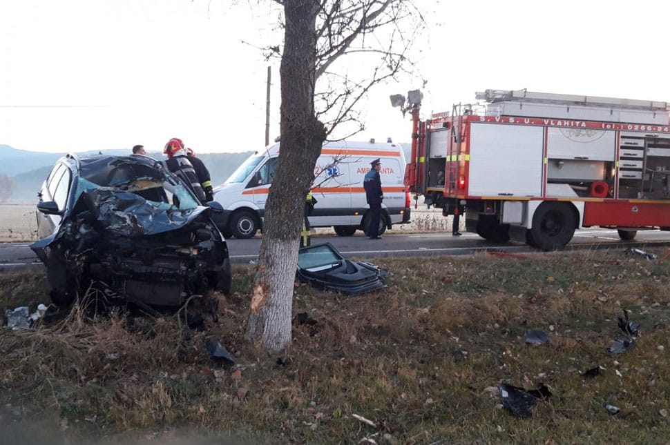 Kisodródott egy autó Parajdnál