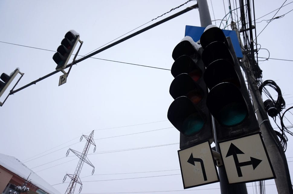 Megrongálódott az egyik jelzőlámpa